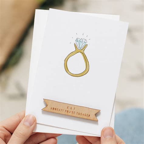 Personalised Illustrated Ring Engagement Card By Clouds And Currents