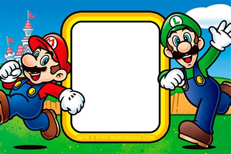 Moldura Digital Grátis Personagens M P Super Mario Luigi Arte E
