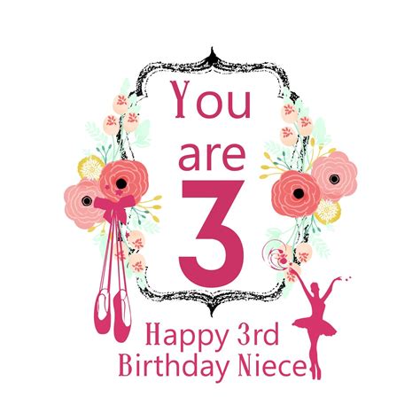 I hope that you drown in your gifts today and get the best birthday present ever! Free Printable Happy 3rd Birthday Niece | Queentulip