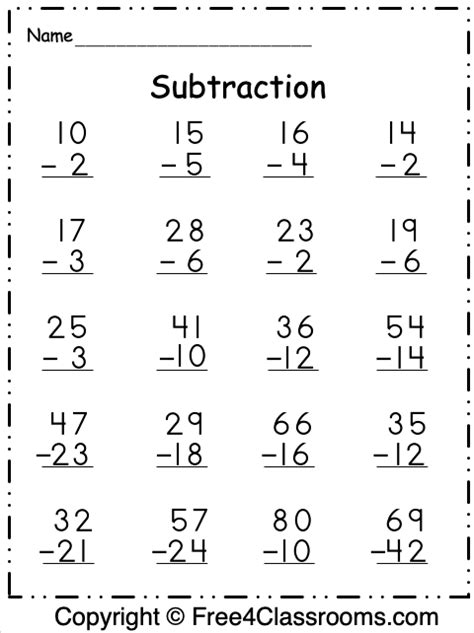 2 Digit Subtraction Worksheets 3 Digit Subtraction Worksheets