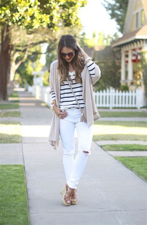 Summer White Ripped Jeans Outfit Outfits With White Denim Casual