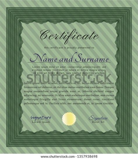 Green Awesome Certificate Template Perfect Design Stock Vector Royalty