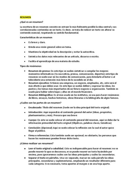 Resumeen Pdf Sumario Abstracto Ensayos