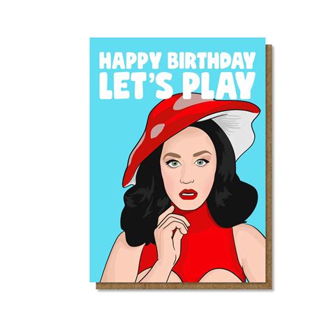 Katy Perry Happy Birthday Lets Play Card A5 Etsy