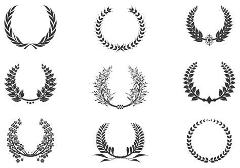 Download Black Laurel Vector Pack - Download Free Vectors, Clipart ...