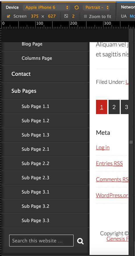 Responsive Side Menu With Search Form In Genesis Using Font Awesome And