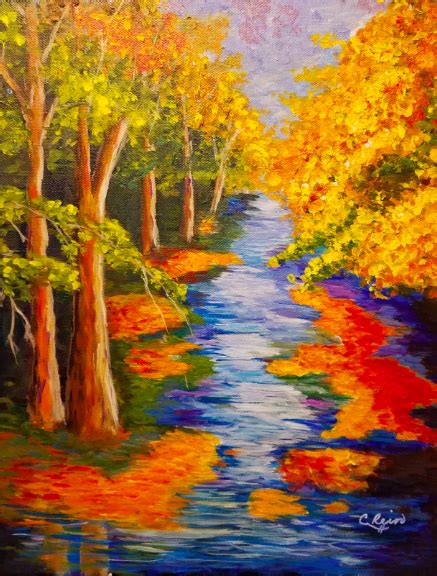 Autumn Stream By Carmen Rein Inspired By An Acrylic Video At