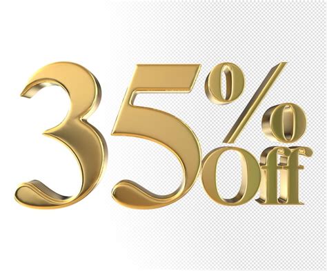 Premium Psd Discount 35 Percent Gold 3d Element