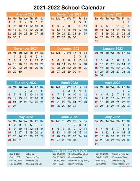 Just press the print button then you got a calendar. 2021 and 2022 School Calendar Printable (Portrait)- Template No.scl22a31 - Free Printable 2020 ...