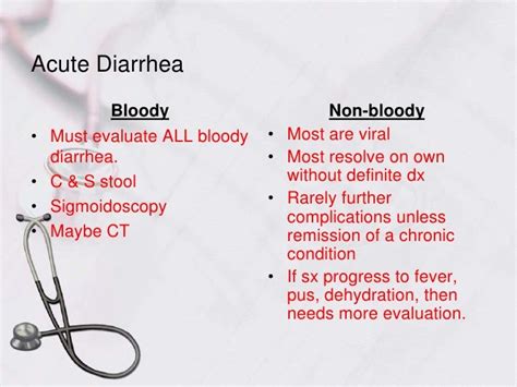 Acute And Chronic Diarrhea Summary