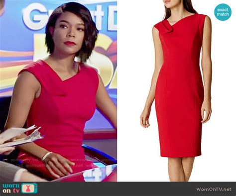 Wornontv Mary Janes Red Asymmetric Neck Dress On Being Mary Jane