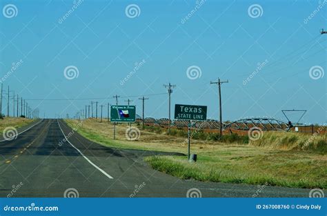 The Texas State Line Signs Stock Photo Image Of State Great 267008760