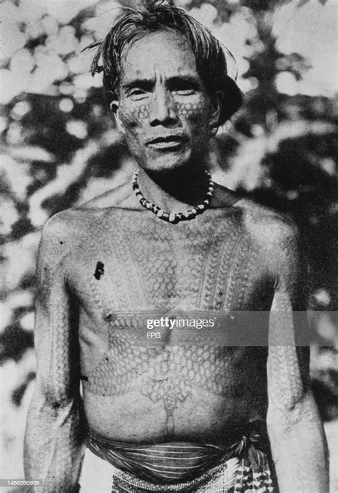 An Igorot Man With A Heavily Tattooed Torso Philippines Circa
