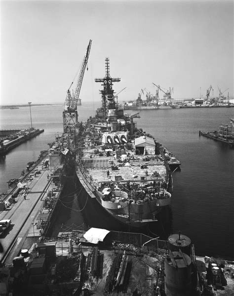 An Elevated Stern View Of The Battleship Uss Iowa Bb 61 Undergoing