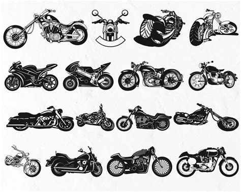 16 Motorcycle Svg Bundle Motorbike Svg Chopper Svg Cruiser Svg