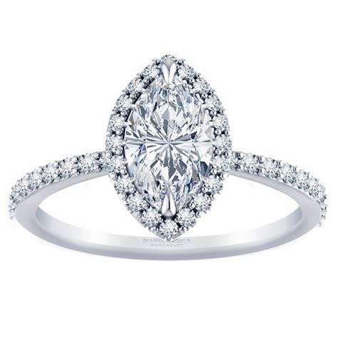 Marquise Diamond Halo Engagement Ring At Diamond And Gold