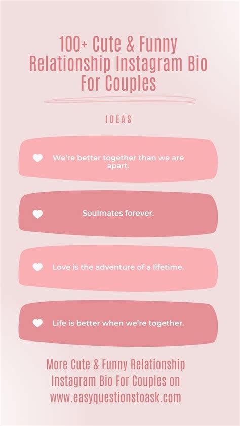 100 Cute And Funny Relationship Instagram Bio For Couples Couple