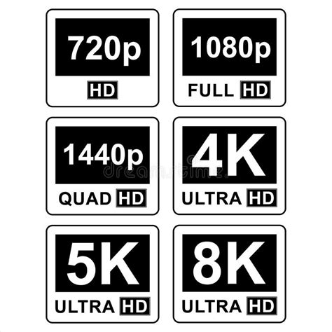 Collection Of 8k Ultra Hd Icon 4k Ultra Hd 2k Ultra Hd And 1080 Full Hd