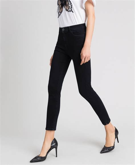 Five Pocket Skinny Jeans Woman Black Twinset Milano