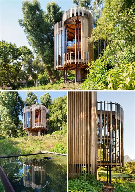 This Curvaceous Wooden House Sits Among The Trees