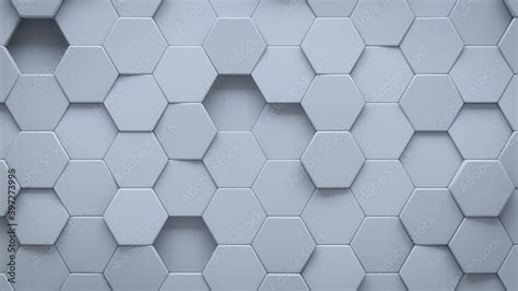 Futuristic High Tech Light Background With A Hexagonal Cellular