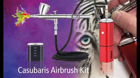 Casubaris Airbrush Kit Portables Kabelloses Airbrush System Mit