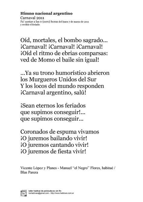 Himno Nacional Argentino Letra Para Imprimir