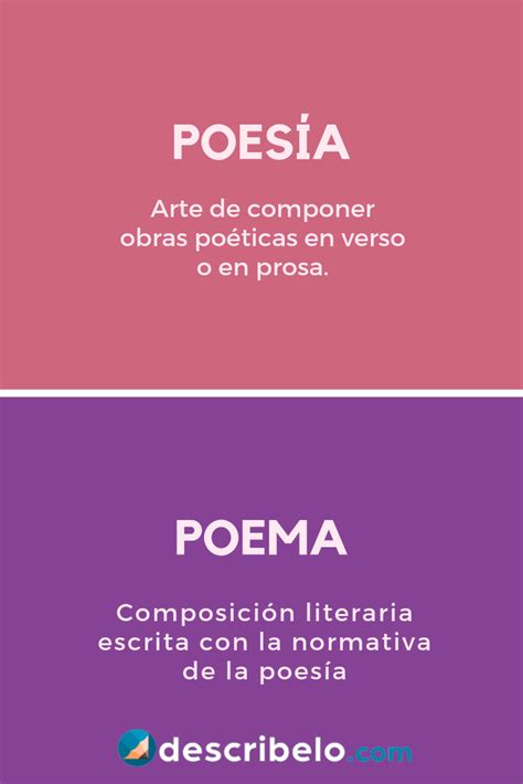 Diferencia Entre Poema Y Poesía Palabras De Vocabulario Palabras De