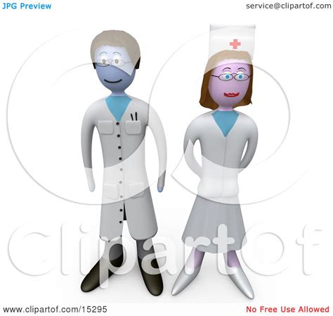 Proud Female Nurse Standing Beside A Doctor In A Hospital