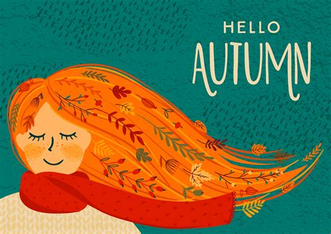 Hello Autumn Card 676349 Vector Art At Vecteezy