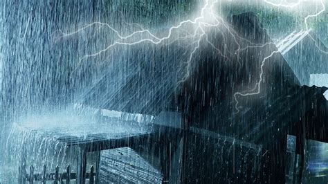 Heavy Thunderstorm And Rain Night Rainstorm And Very Strong Thunder On Metal Roof Sleep Fast