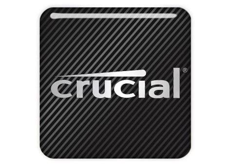 Crucial 1x1 Chrome Effect Domed Case Badge Sticker Logo Sticker