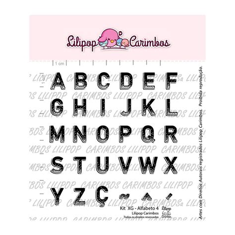 Kit De Carimbos Xg Alfabeto 4 Letra Maiúscula Lilipop Fancy Goods