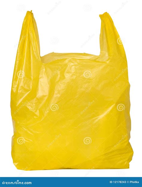 La Bolsa De Plástico Amarilla Imagen De Archivo Imagen De Amarillo