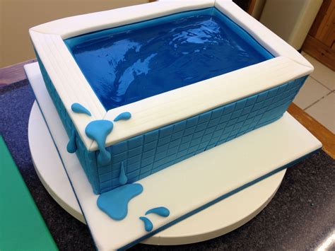 Pin By Gabriela Leon On Queques Pool Cake Swimming Pool Cake Pool