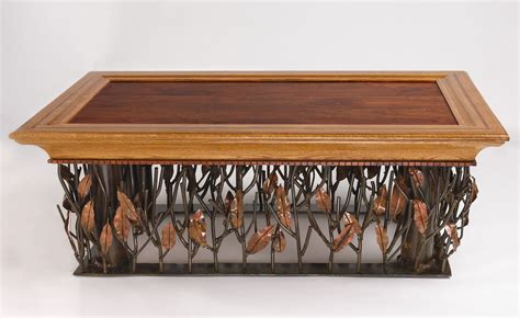 Crystal coffee table base is an ideal way to add a refined appearance to any piece of furniture. Hand Crafted Mesquite, Steel And Copper Coffee Table by ...