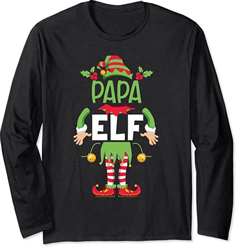 Papa Elf Familien Outfit Weihnachten Partnerlook Elfen Langarmshirt Amazon De Fashion