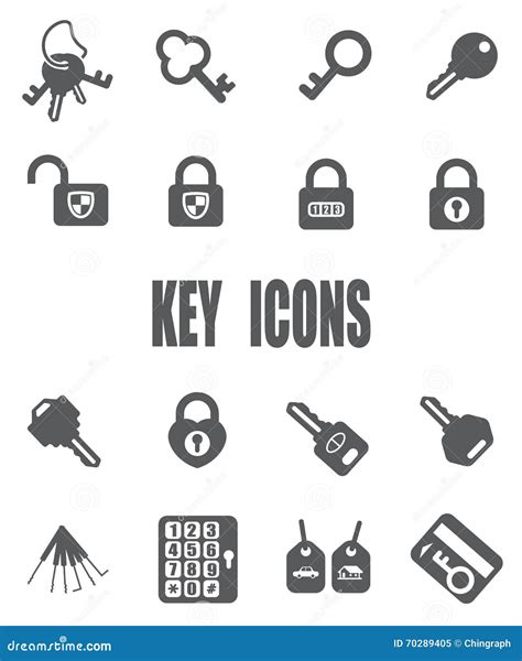 Key Flat Icon Set Eps 10 Stock Illustration Illustration Of Home