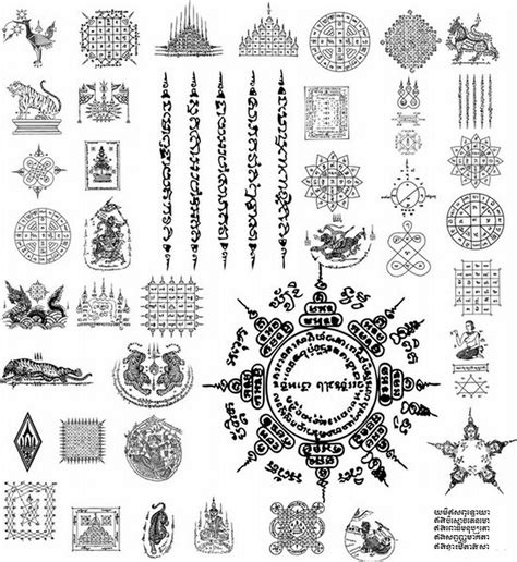 Самые распространенные символы в тату Сак Янк Sak Yant Tattoo Thai