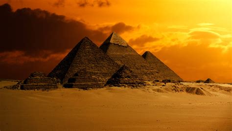 Download Sunset Egyptian Pyramids Wallpaper