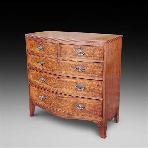 Regency Flame Mahogany Bow Front Chest Antiques Atlas
