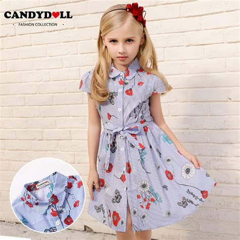 Candydoll Girls Dress 2019 New Summer Style Brand Kids Dress Striped