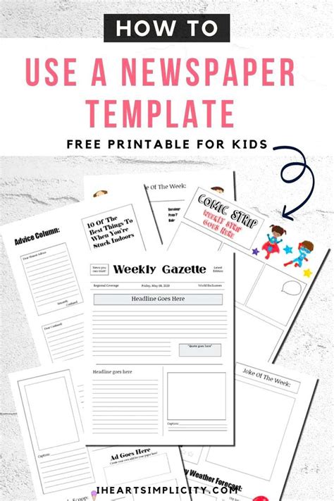 How To Create A Newspaper For Kids I Heart Simplicity Newspaper