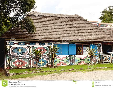 Maison Peinte Sud Africaine Traditionnelle Image Stock