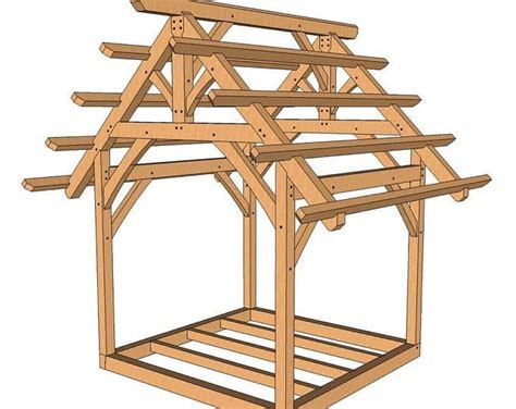 14x16 Timber Frame | Etsy (With images) | Timber frame plans, Timber frame pavilion, Timber frame