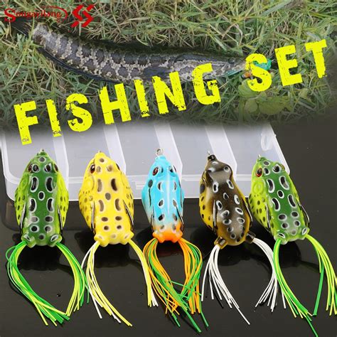 Sougayilang 5pcslot Frog Lure With Box 4 Colors Soft Fishing Lure