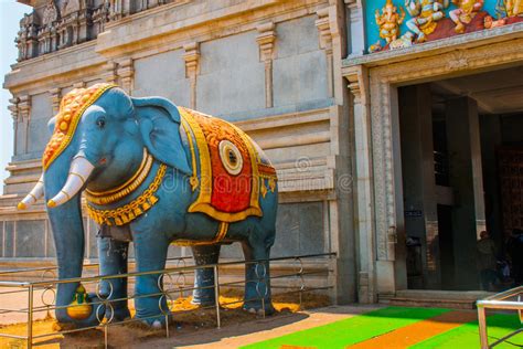 Elephant Statue Entrance Raja Gopuram Tower Murudeshwar Karnataka India