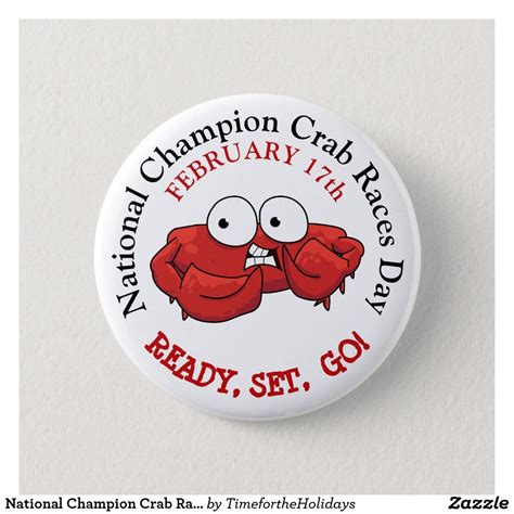 National Champion Crab Races Day Button Race Day