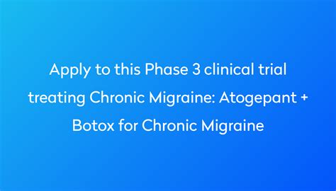 Atogepant Botox For Chronic Migraine Clinical Trial 2024 Power