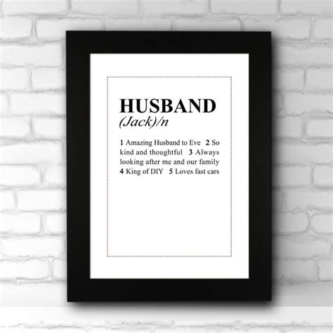 Personalised Husband Dictionary Definition Print Find Me A T